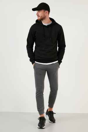 Buratti Regular Fit Kapüşonlu Pamuklu Erkek Sweat 5905285 SİYAH