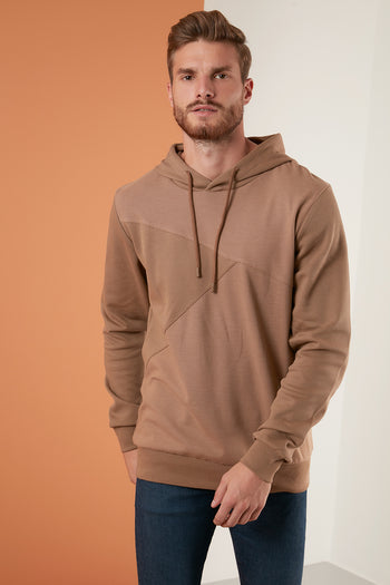 Buratti Regular Fit Kapüşonlu Pamuklu Erkek Sweat 5905285 SAFARİ