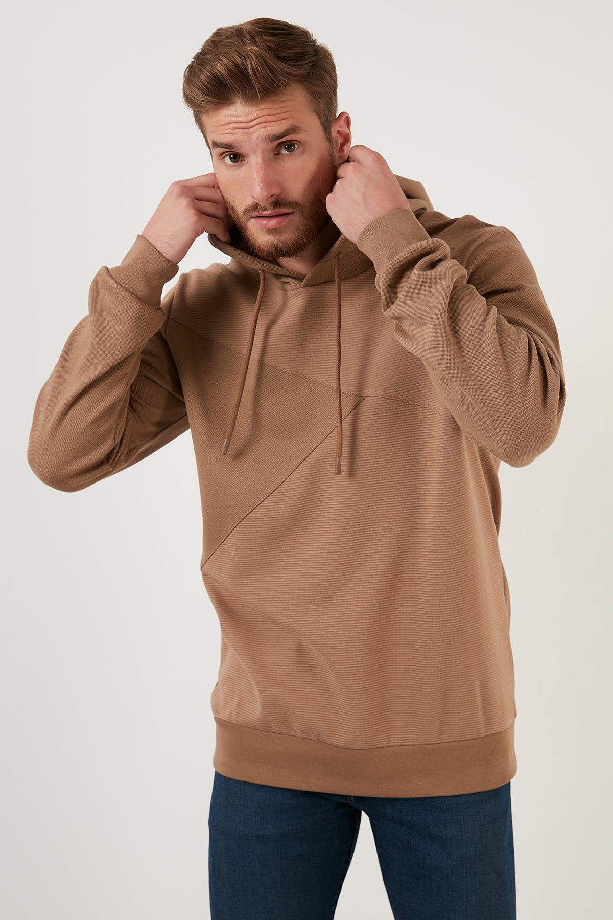 Buratti Regular Fit Kapüşonlu Pamuklu Erkek Sweat 5905285 SAFARİ