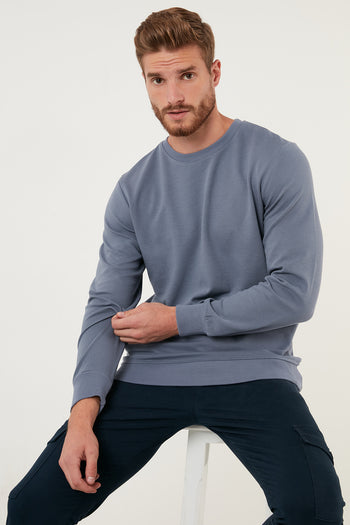 Buratti Regular Fit Bisiklet Yaka Pamuklu Erkek Sweat 5905313 KOYU GRİ