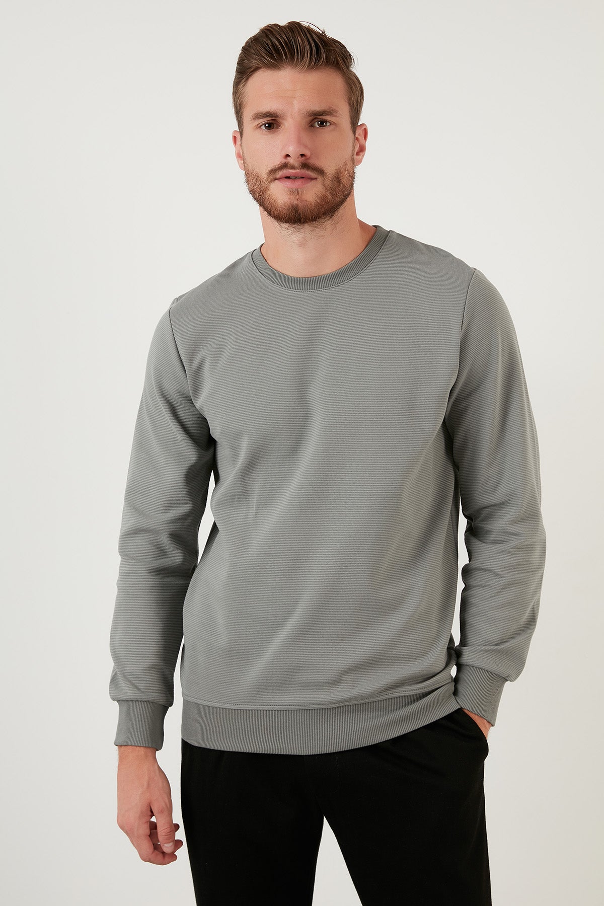 Buratti Regular Fit Bisiklet Yaka Pamuklu Erkek Sweat 5905313 AÇIK HAKİ