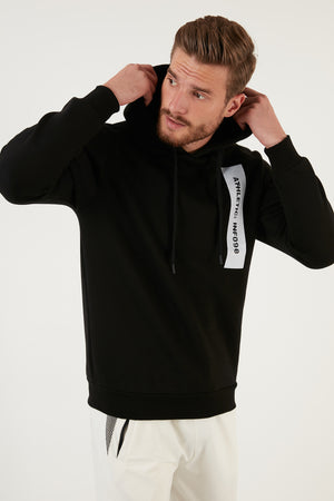 Buratti Regular Fit Kapüşonlu Pamuklu İçi Tüylü Yumuşak Şardonlu Erkek Sweat 5905324 SİYAH