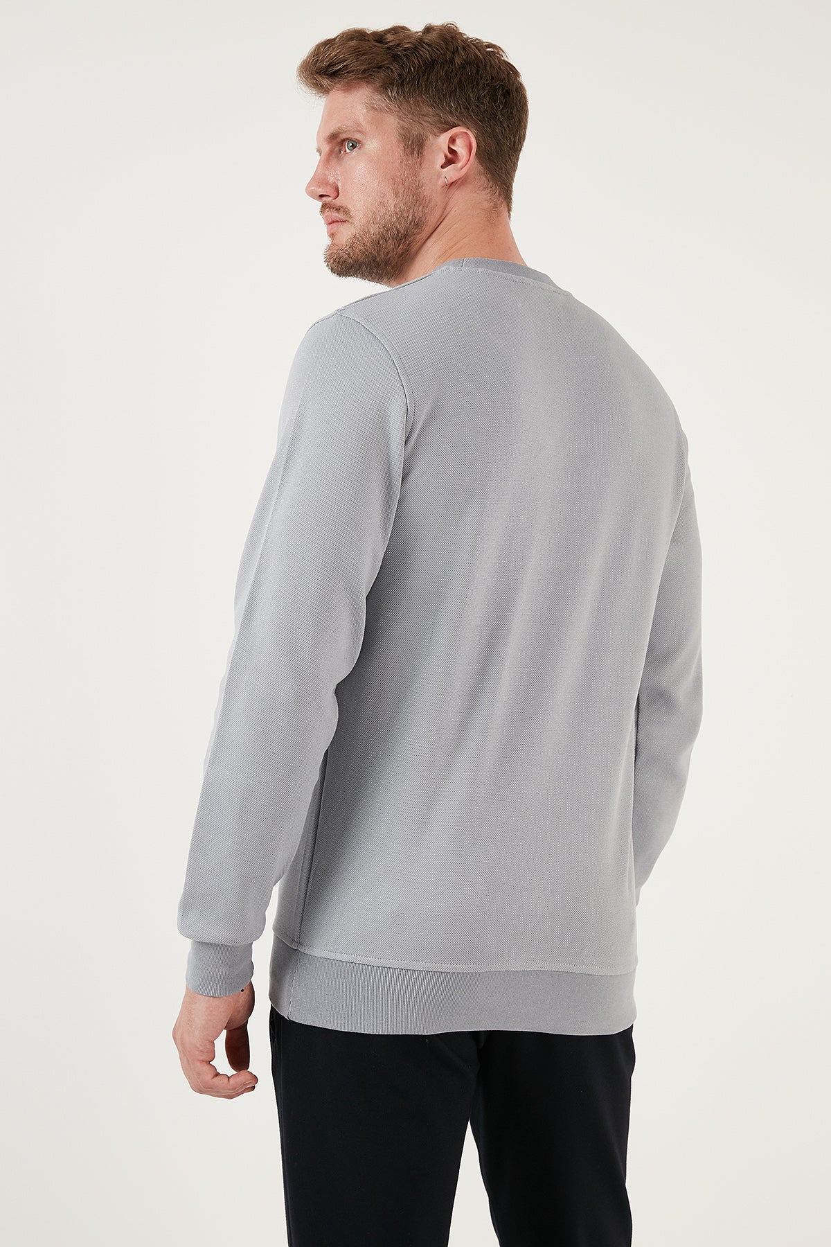 Buratti Pamuklu Regular Fit Bisiklet Yaka Erkek Sweat 5905453 AÇIK GRİ