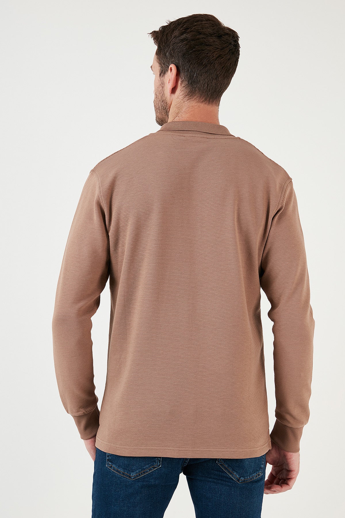 Buratti % 100 Pamuk Relaxed Fit Düğmeli Polo Yaka Erkek Sweat 5905501 SAFARİ