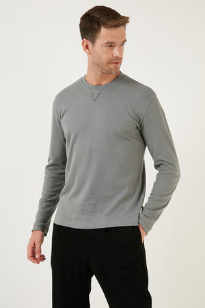 Buratti % 100 Pamuklu Bisiklet Yaka Regular Fit Erkek Sweat 5905503 AÇIK HAKİ