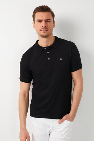 Buratti Pamuklu Düğmeli  T Shirt Erkek Polo 0438101 SİYAH