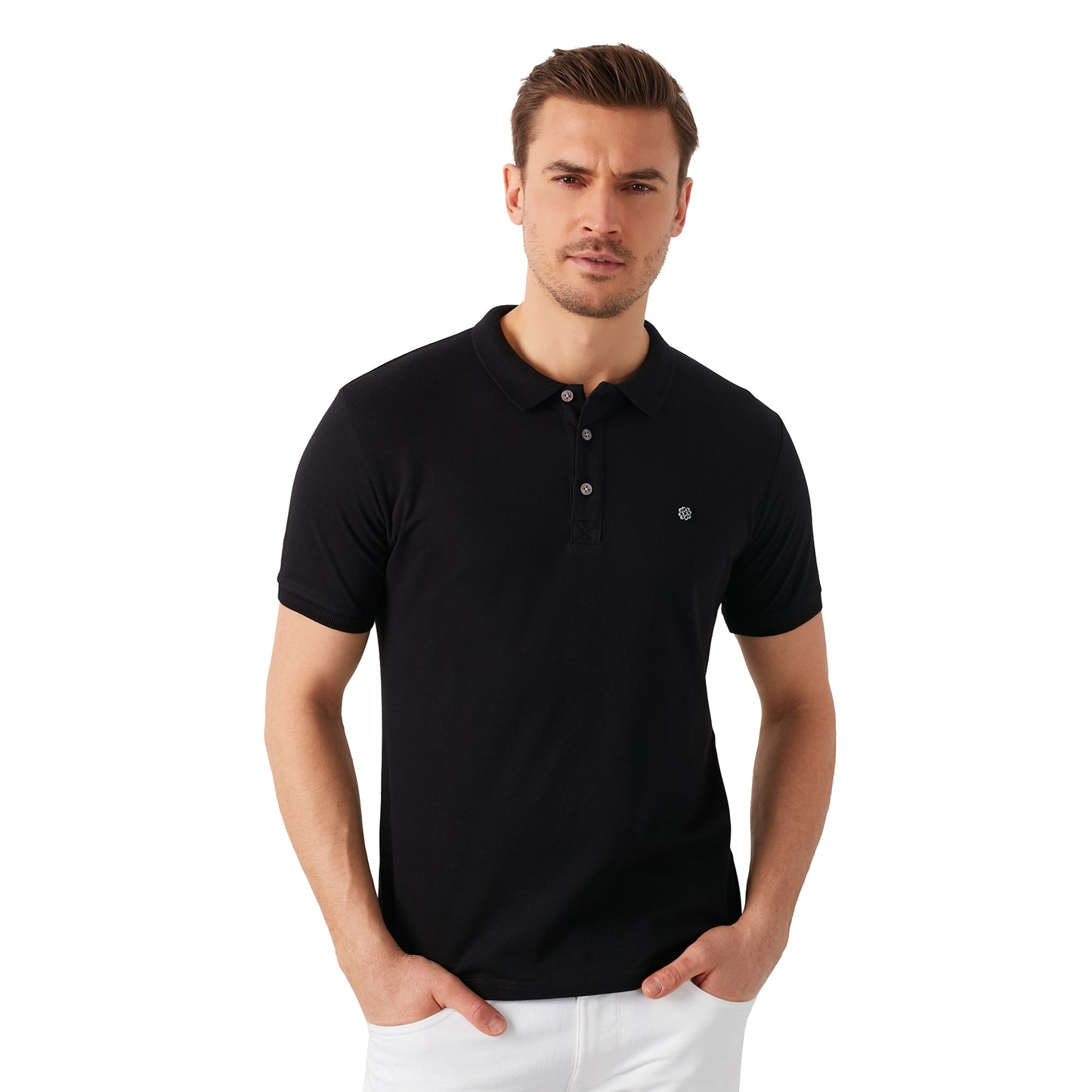 Buratti Pamuklu Düğmeli  T Shirt Erkek Polo 0438101 SİYAH