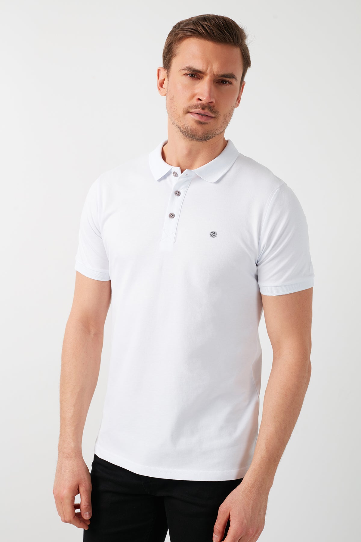 Buratti Pamuklu Düğmeli  T Shirt Erkek Polo 0438101 BEYAZ