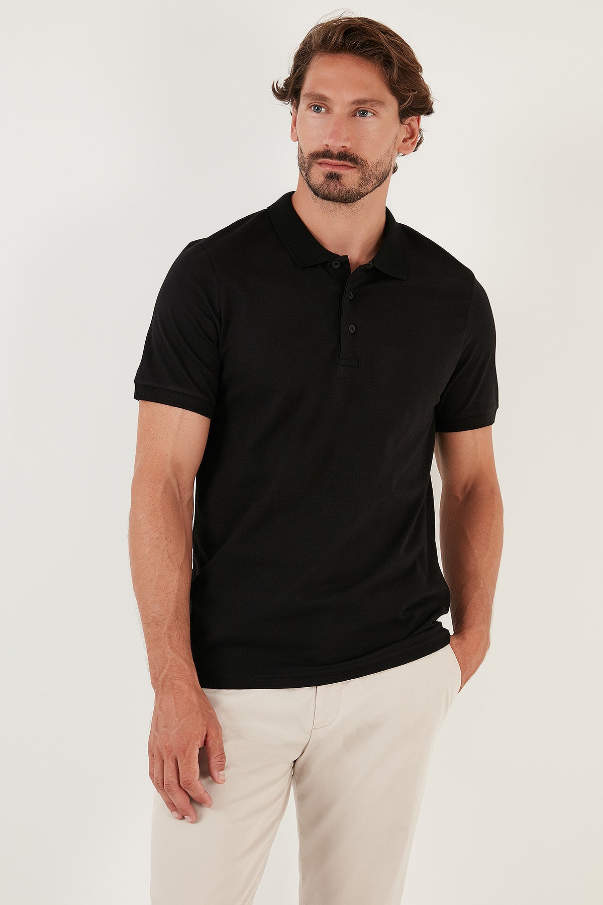 Buratti Pamuklu Regular Fit Düğmeli Erkek Polo T Shirt 4362050 SİYAH