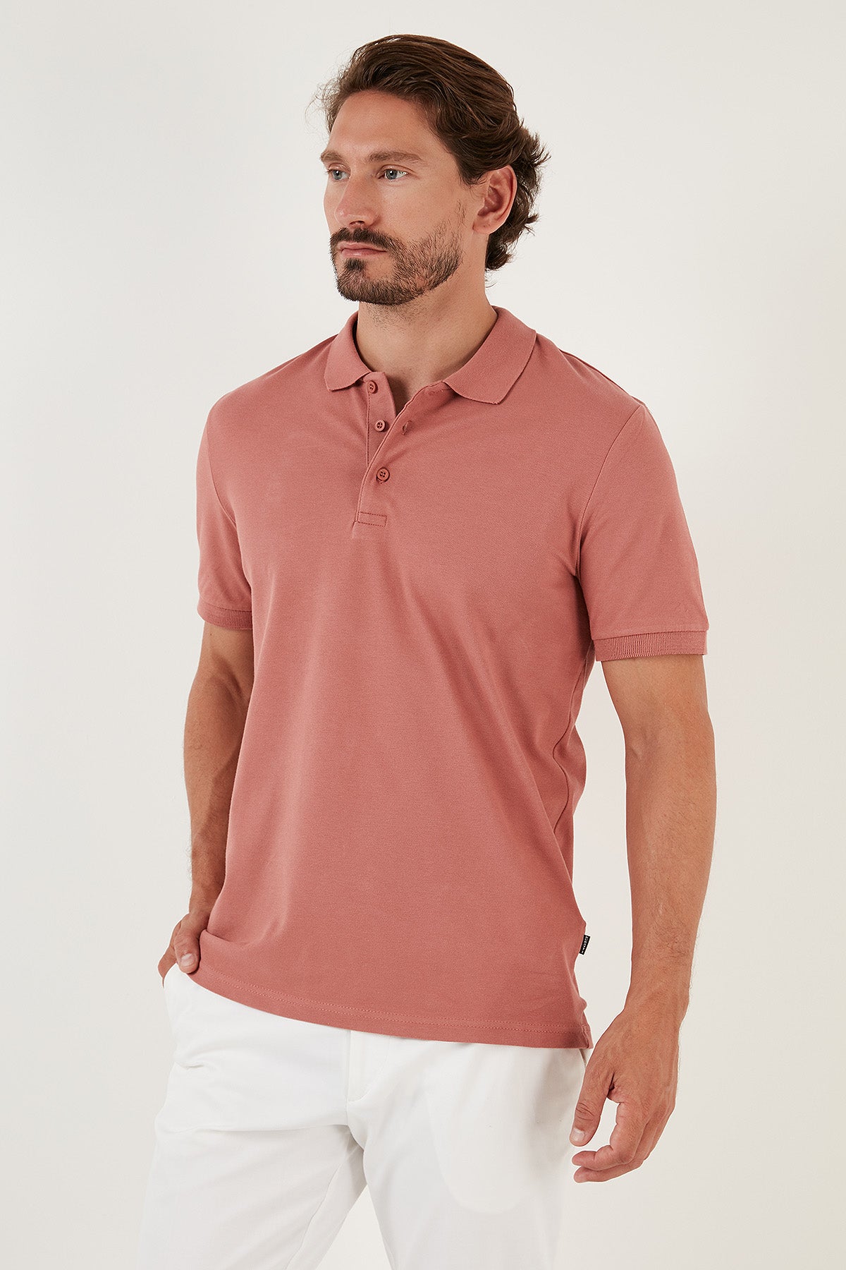 Buratti Pamuklu Regular Fit Düğmeli Erkek Polo T Shirt 4362050 KOYU PUDRA