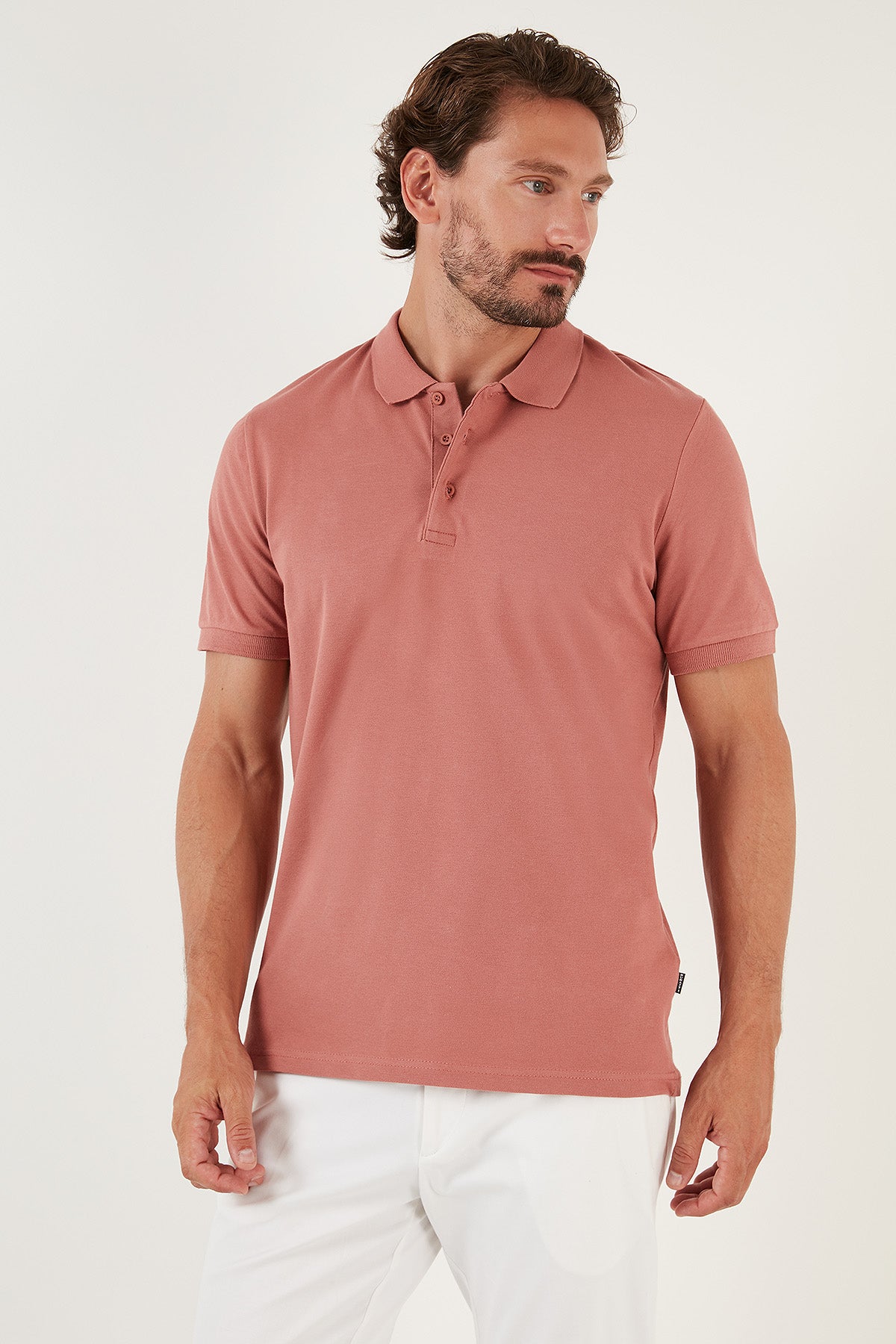 Buratti Pamuklu Regular Fit Düğmeli Erkek Polo T Shirt 4362050 KOYU PUDRA