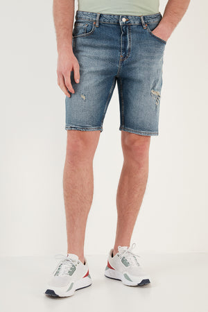 Buratti Pamuklu Normal Bel Slim Fit Denim Erkek Short 4501F03IBIZA AÇIK MAVİ