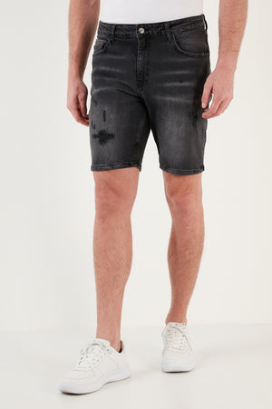 Buratti Pamuklu Normal Bel Slim Fit Kot Erkek Short 4501M07IBIZA SİYAH