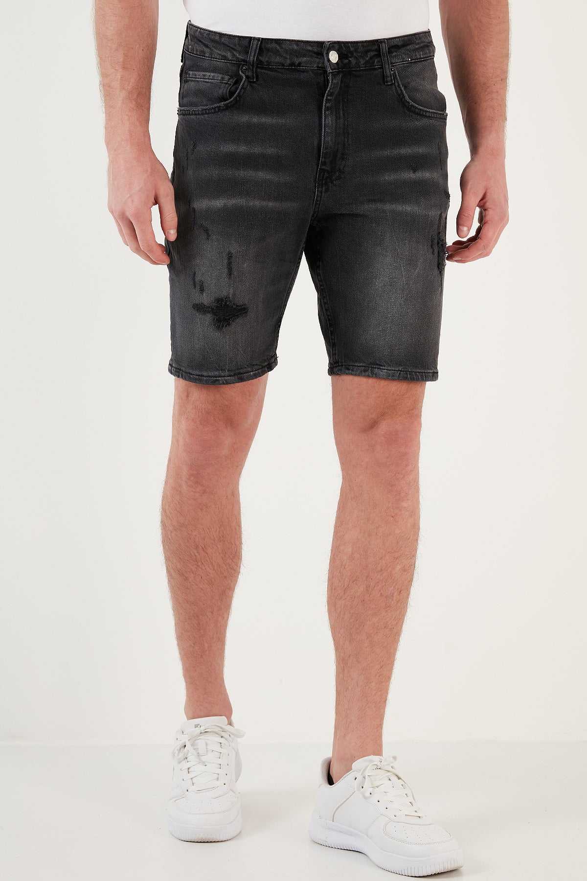 Buratti Pamuklu Normal Bel Slim Fit Kot Erkek Short 4501M07IBIZA SİYAH