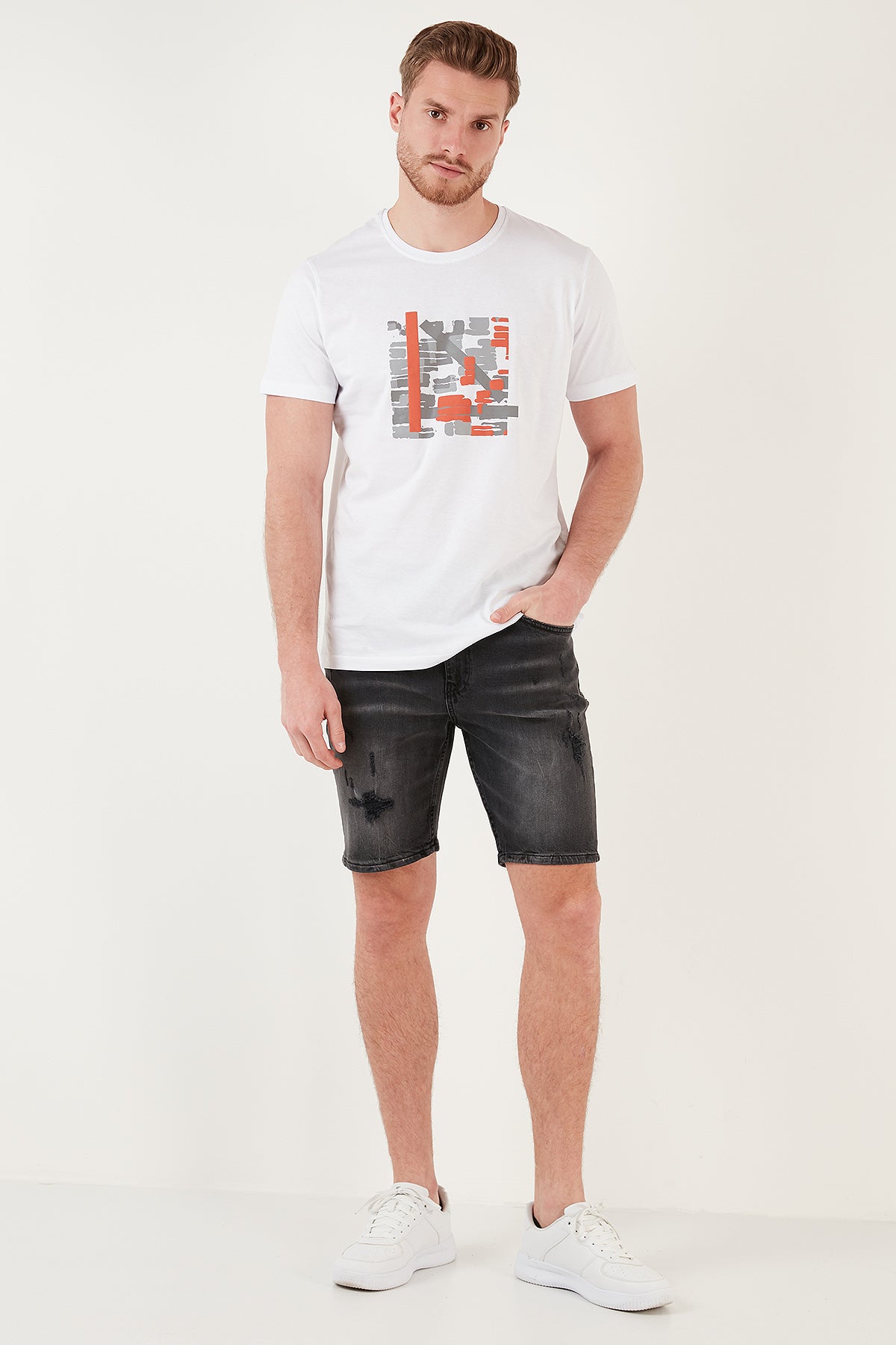 Buratti Pamuklu Normal Bel Slim Fit Kot Erkek Short 4501M07IBIZA SİYAH