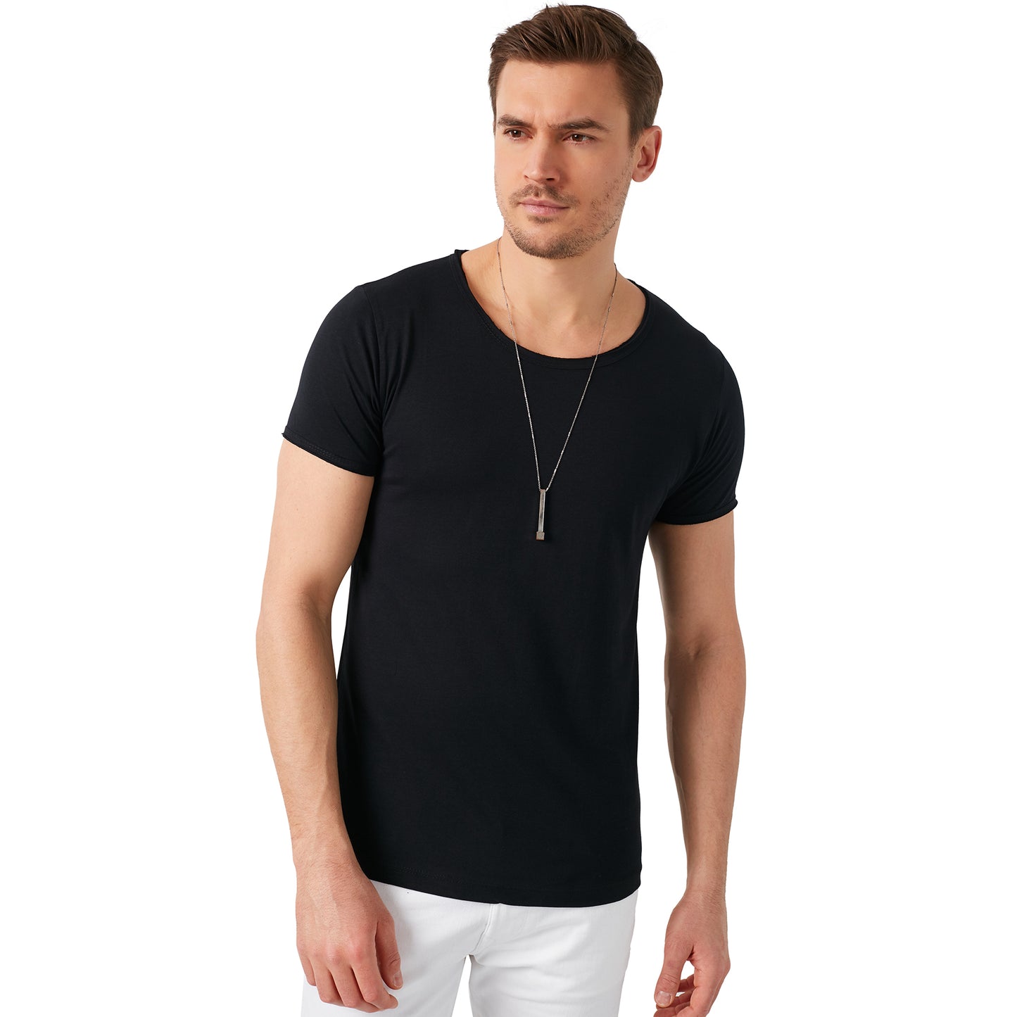 Buratti % 100 Pamuklu Bisiklet Yaka Basic Erkek T Shirt 5412008 SİYAH