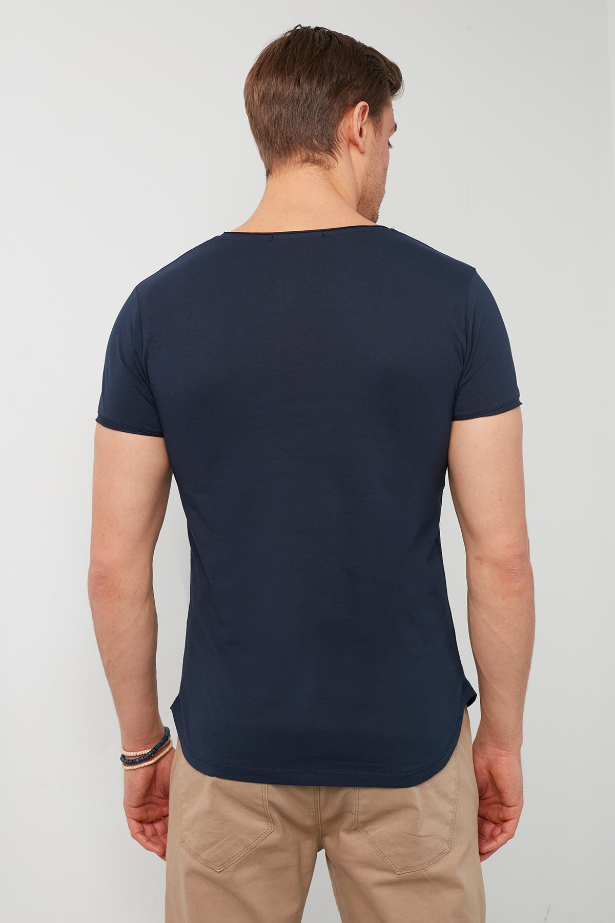 Buratti % 100 Pamuklu Bisiklet Yaka Basic Erkek T Shirt 5412056 LACİVERT