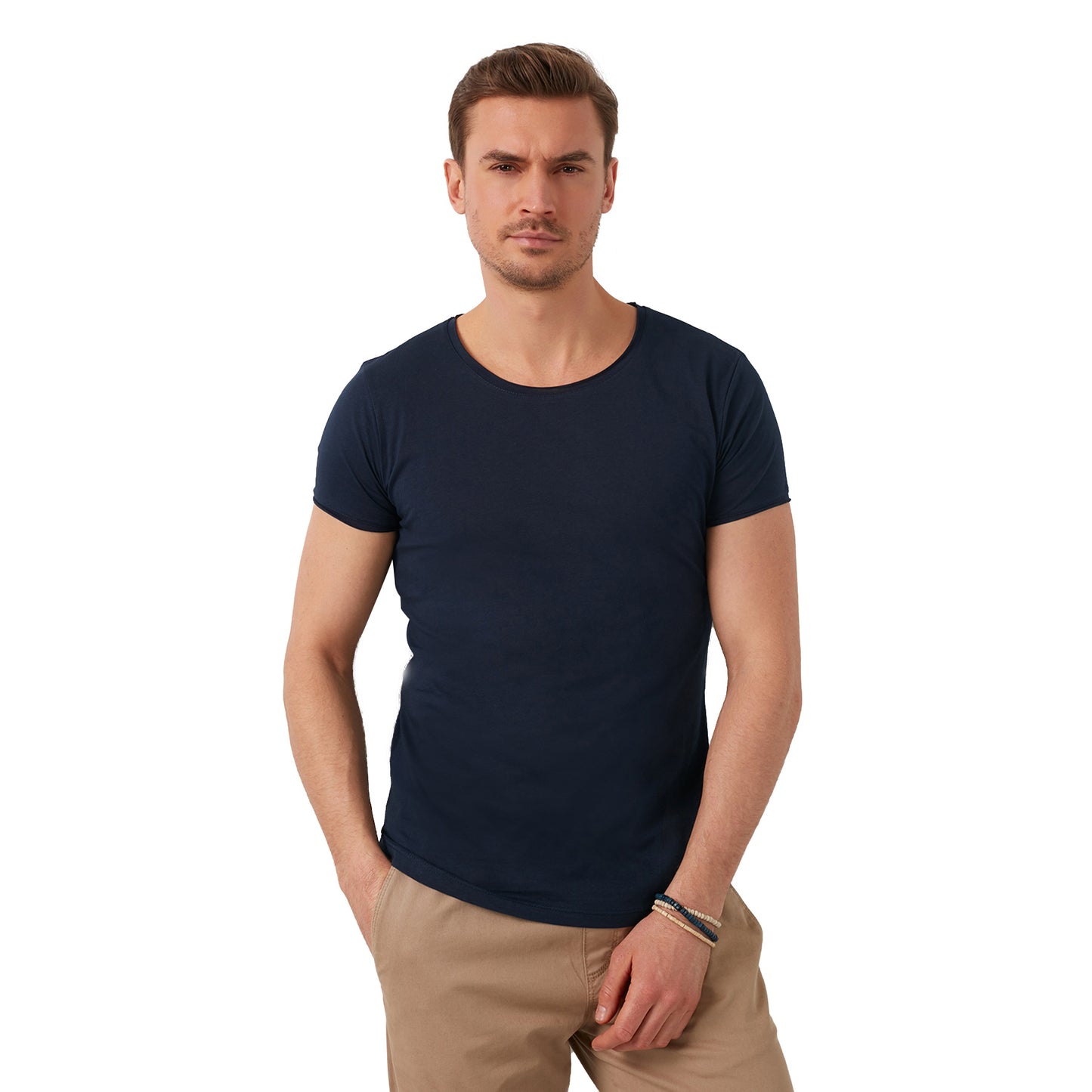 Buratti % 100 Pamuklu Bisiklet Yaka Basic Erkek T Shirt 5412056 LACİVERT