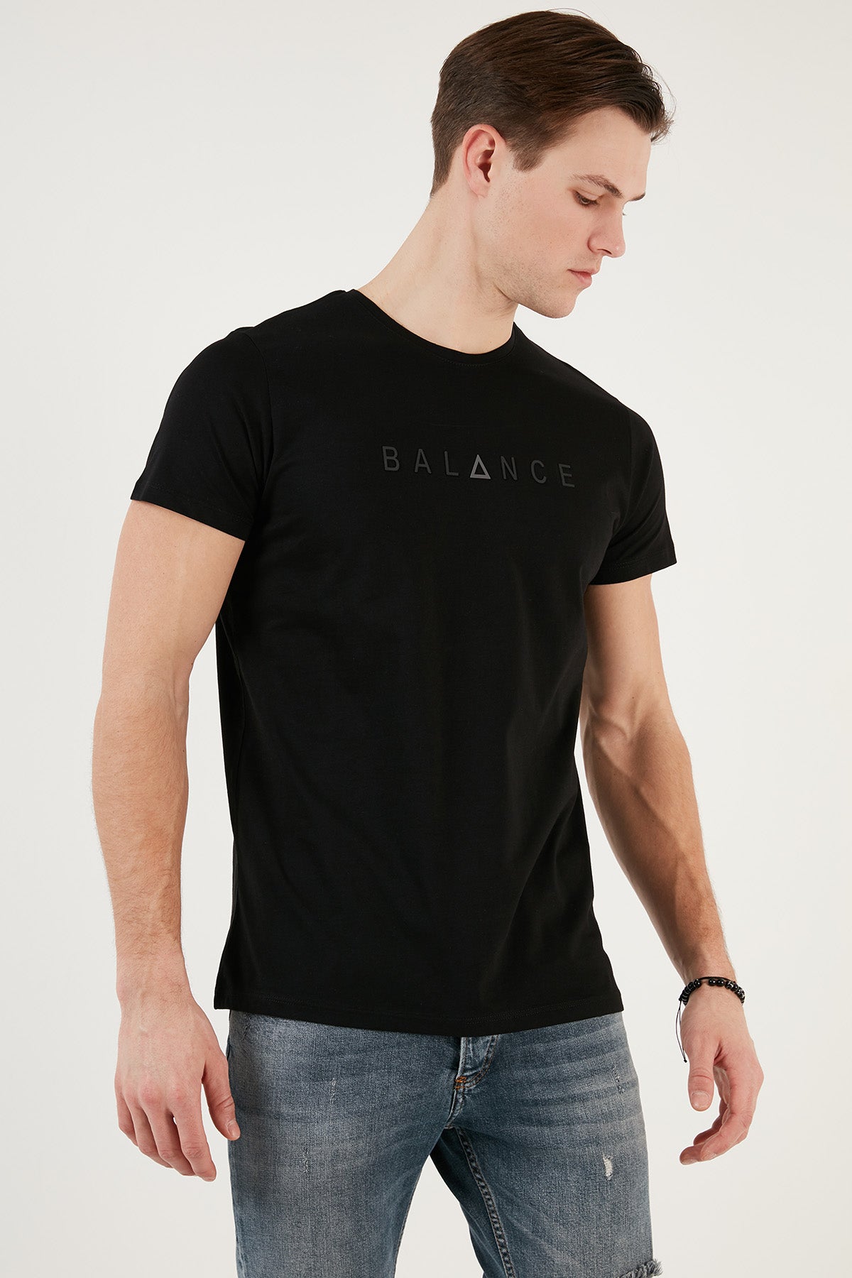 Buratti Pamuklu Slim Fit Bisiklet Yaka Erkek T Shirt 541BALANCE SİYAH