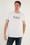 Buratti % 100 Pamuk Baskılı Slim Fit Bisiklet Yaka Erkek T Shirt 541BLACKCOLOUR BEYAZ