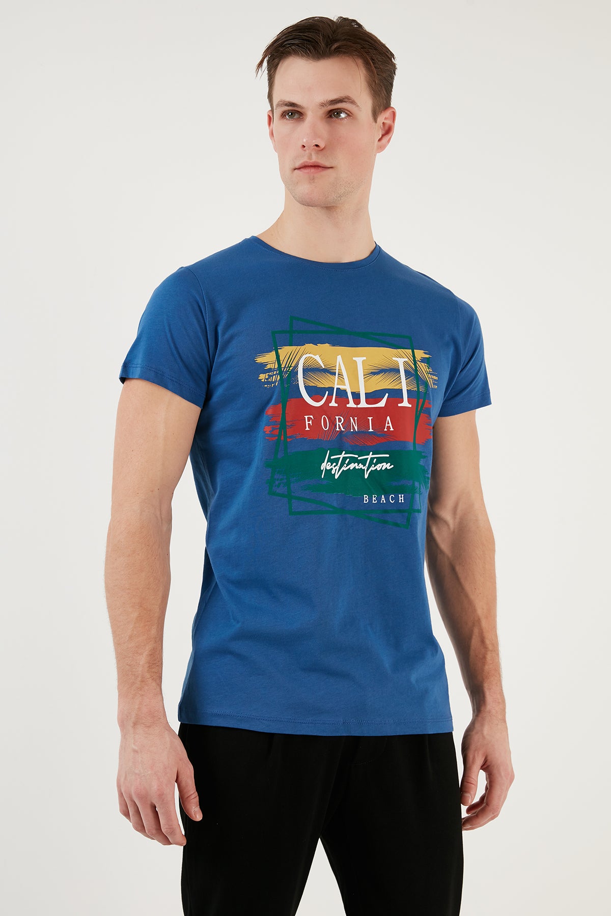 Buratti Pamuklu Slim Fit Bisiklet Yaka Erkek T Shirt 541CALIFORNIA24 PARLIAMENT