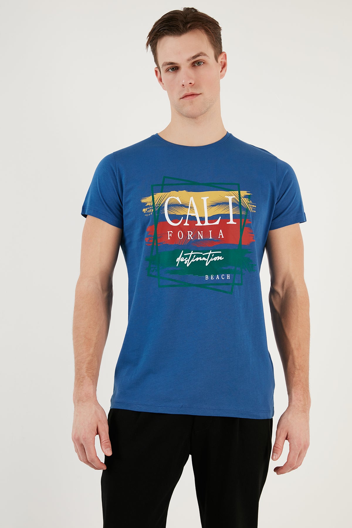 Buratti Pamuklu Slim Fit Bisiklet Yaka Erkek T Shirt 541CALIFORNIA24 PARLIAMENT