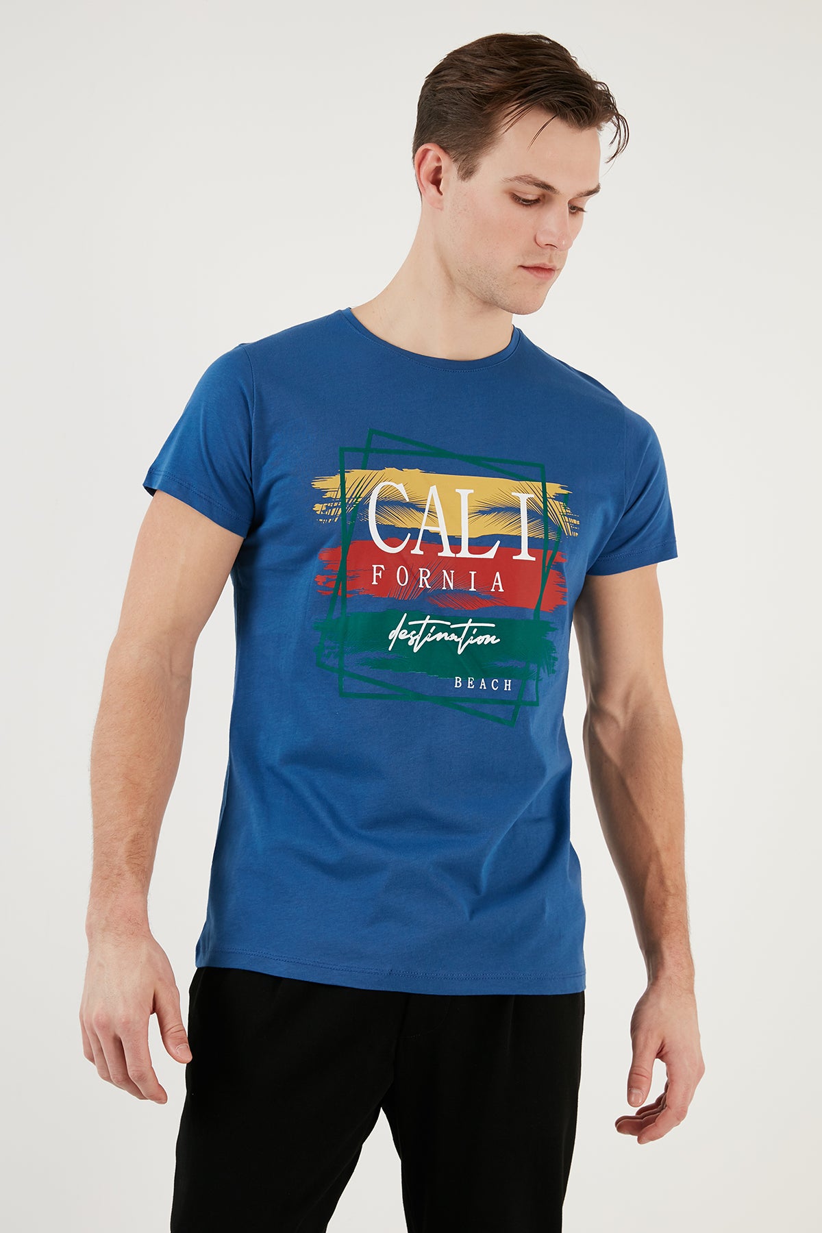 Buratti Pamuklu Slim Fit Bisiklet Yaka Erkek T Shirt 541CALIFORNIA24 PARLIAMENT