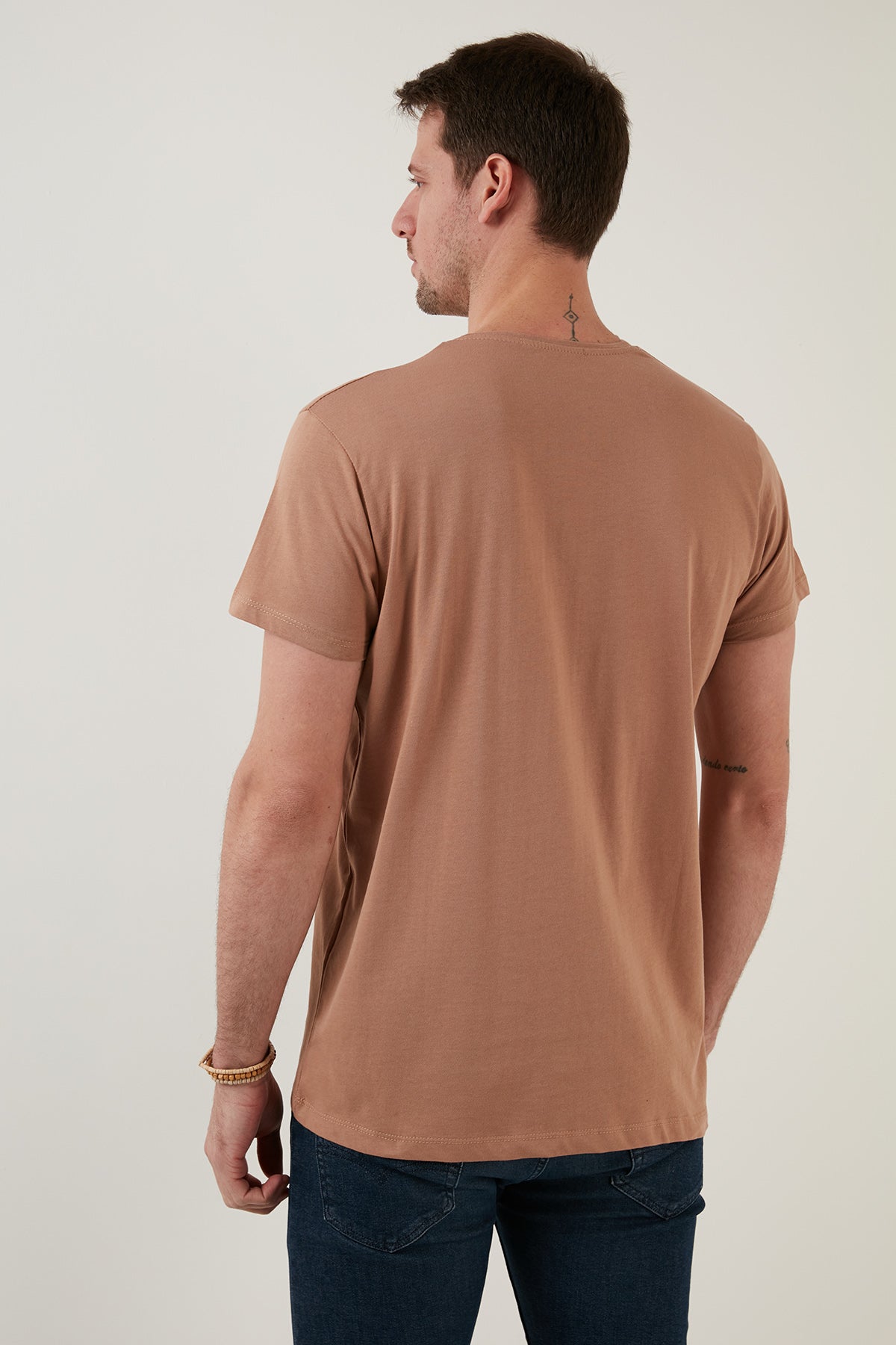 Buratti Bisiklet Yaka % 100 Pamuk Slim Fit Erkek T Shirt 541IFIT BİSKÜVİ