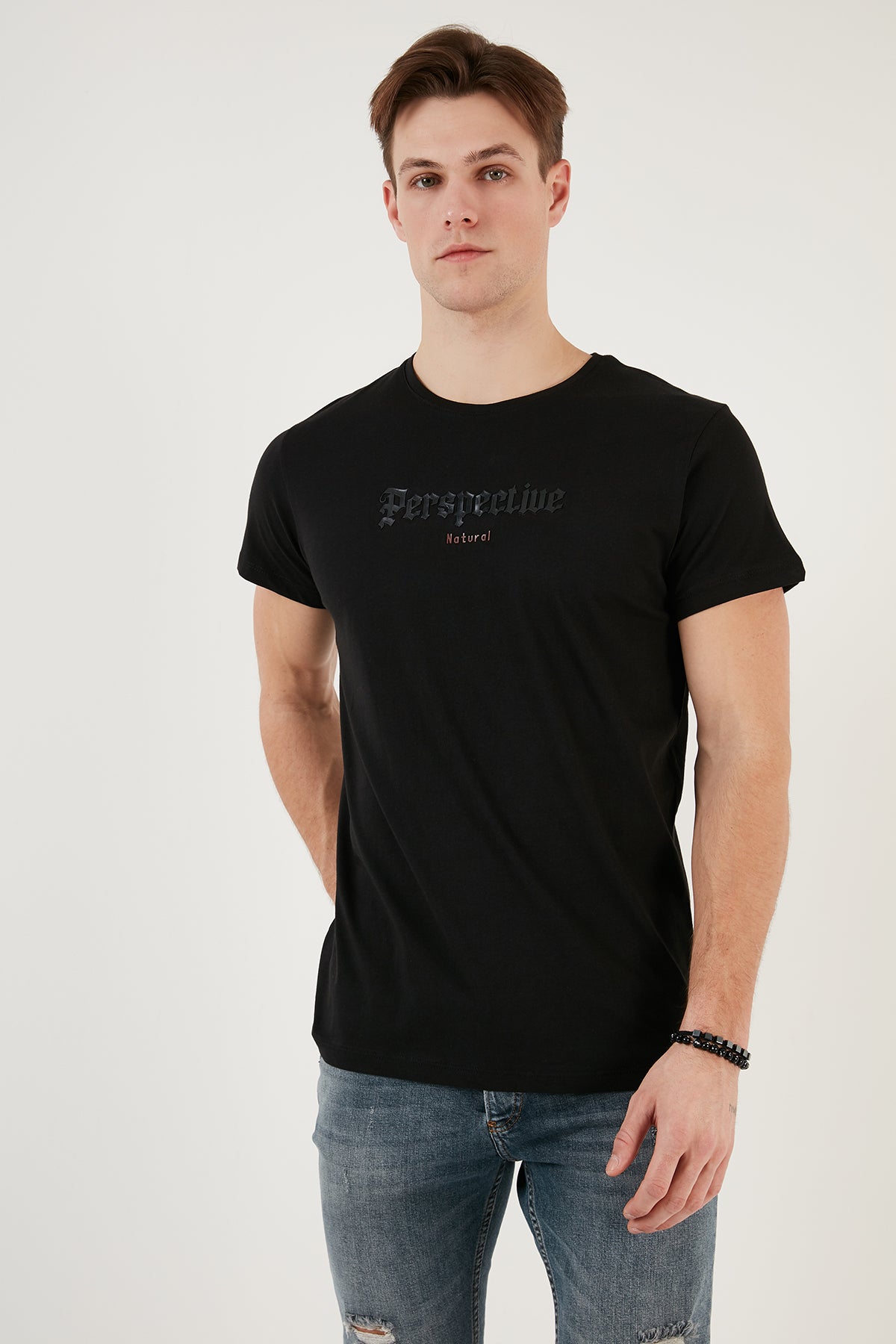 Buratti Pamuklu Slim Fit Bisiklet Yaka Erkek T Shirt 541PERSPECTIVE SİYAH