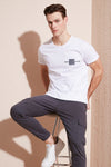 Buratti Bisiklet Yaka % 100 Pamuk Slim Fit Erkek T Shirt 541THERE BEYAZ