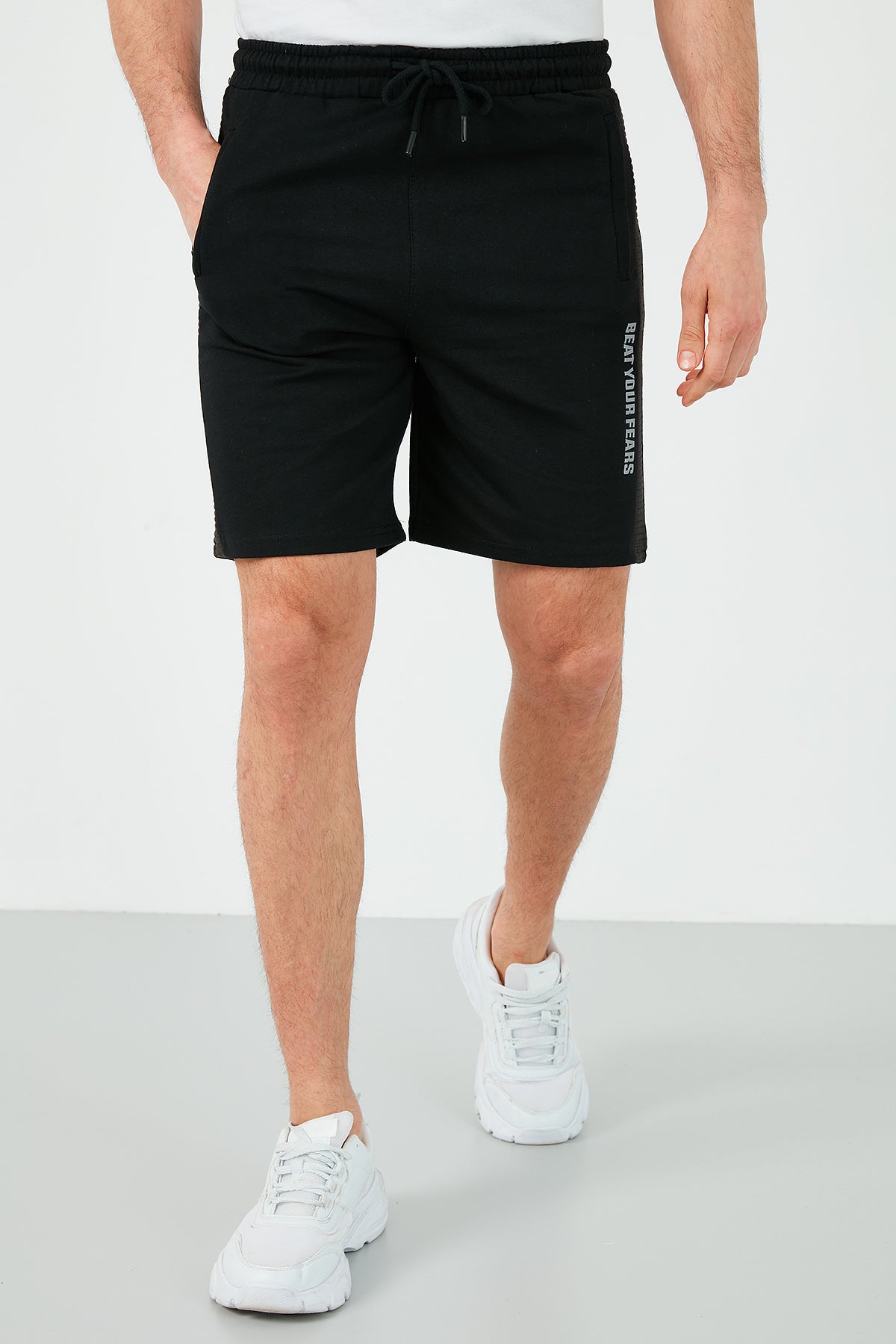 Buratti Pamuklu Belden Bağlamalı Slim Fit Erkek Short 568R165 SİYAH