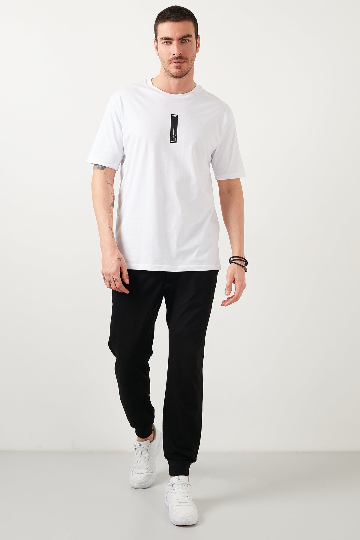 Buratti Oversize Baskılı Bisiklet Yaka % 100 Pamuk Erkek T Shirt 5721014 BEYAZ