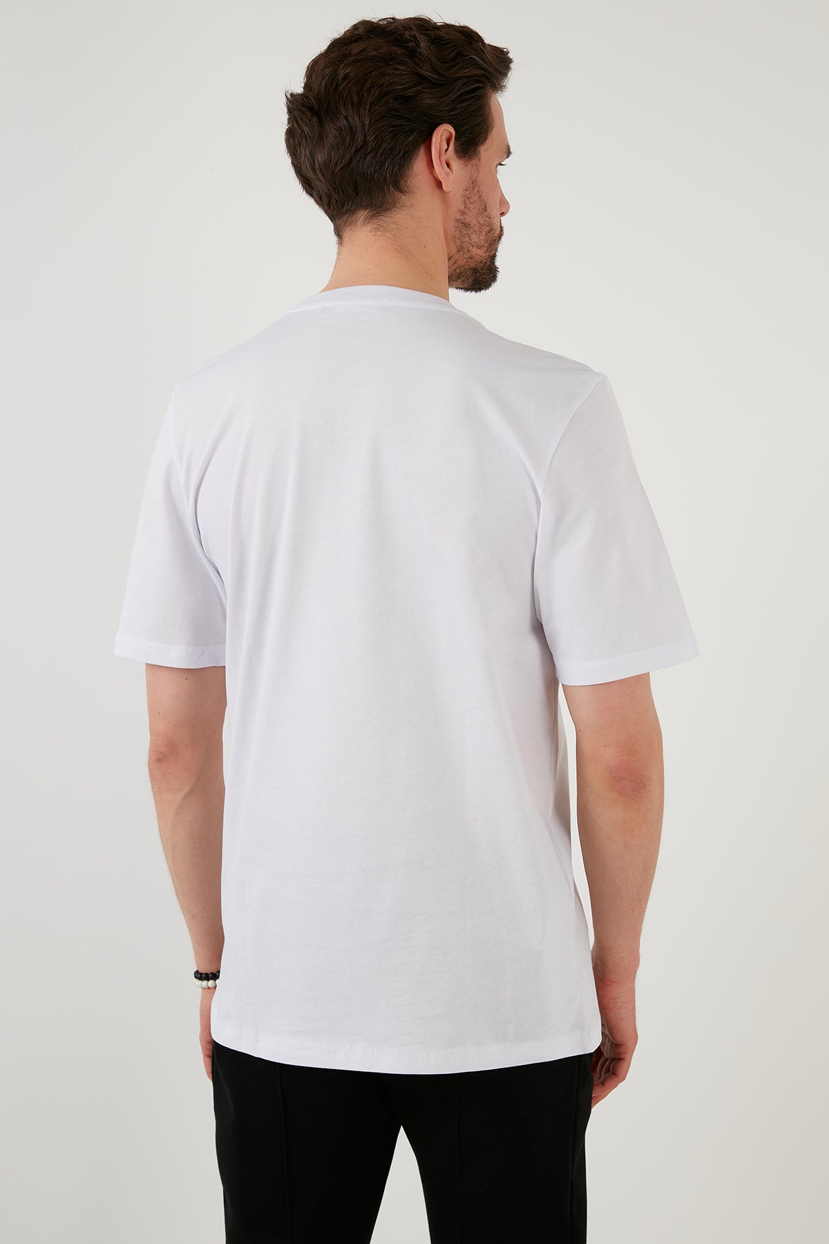 Buratti Baskılı Oversize Bisiklet Yaka % 100 Pamuk Erkek T Shirt 5727405 BEYAZ