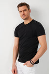 Buratti % 100 Pamuklu Slim Fit Bisiklet Yaka Cepli Erkek T Shirt 5902000 SİYAH