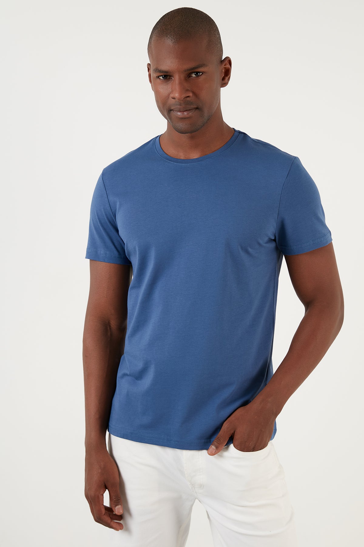 Buratti Regular Fit Bisiklet Yaka % 100 Pamuk Basic Erkek T Shirt 5902020 İNDİGO