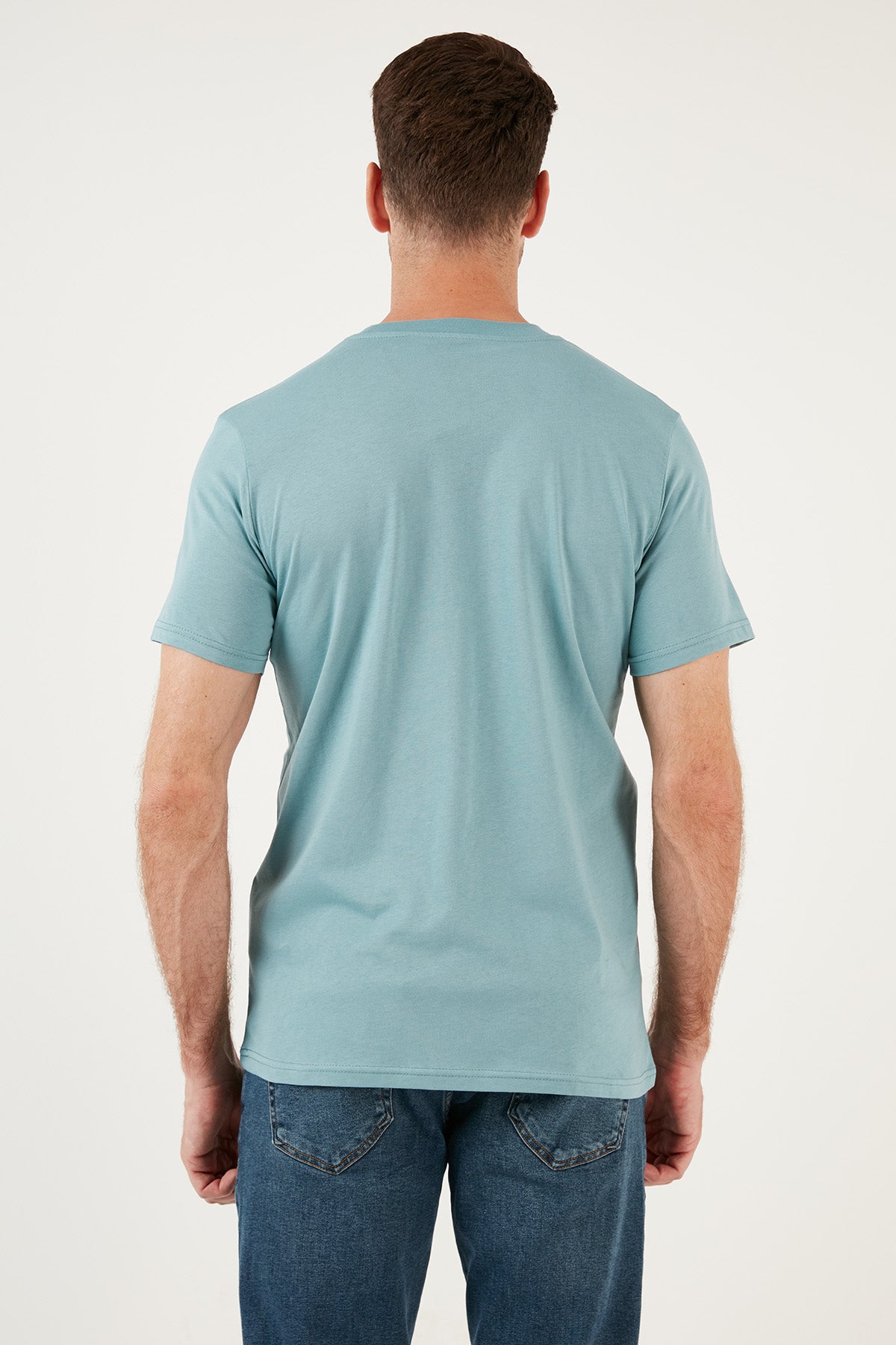 Buratti Pamuklu Regular Fit Bisiklet Yaka Basic Erkek T Shirt 59020201 MAVİ