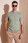 Buratti Pamuklu Regular Fit Bisiklet Yaka Basic Erkek T Shirt 59020201 ELMA YEŞİLİ