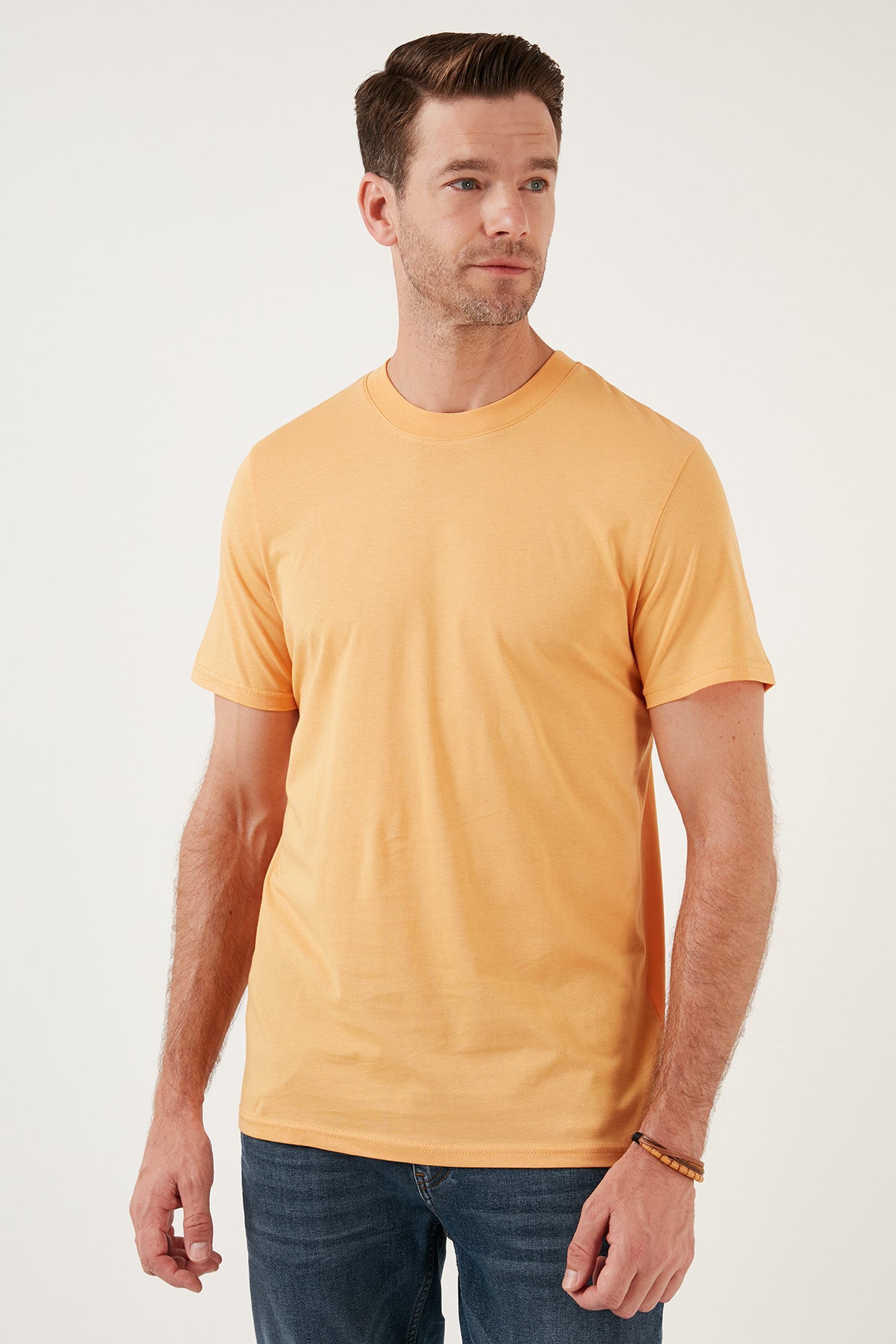 Buratti Pamuklu Regular Fit Bisiklet Yaka Basic Erkek T Shirt 59020201 HARDAL