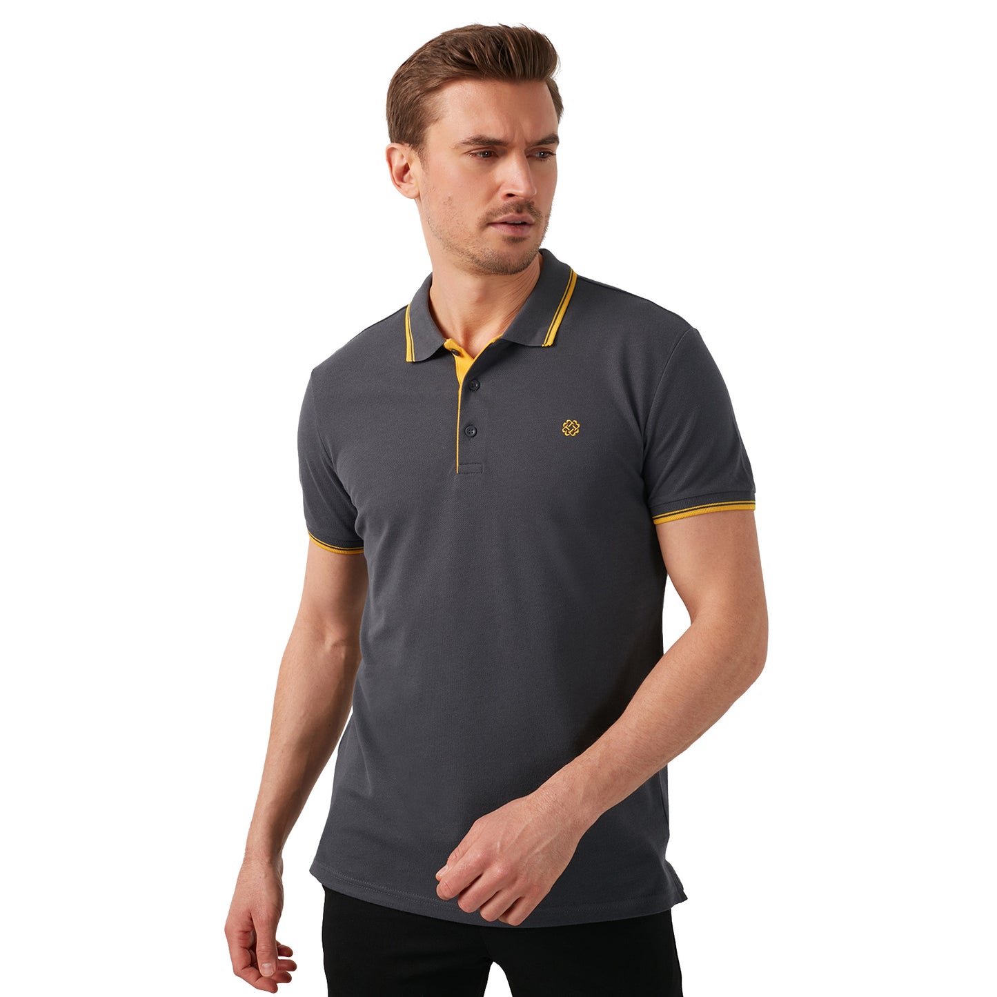 Buratti % 100 Pamuk Düğmeli Slim Fit Erkek Polo T Shirt 5902118 ANTRASİT