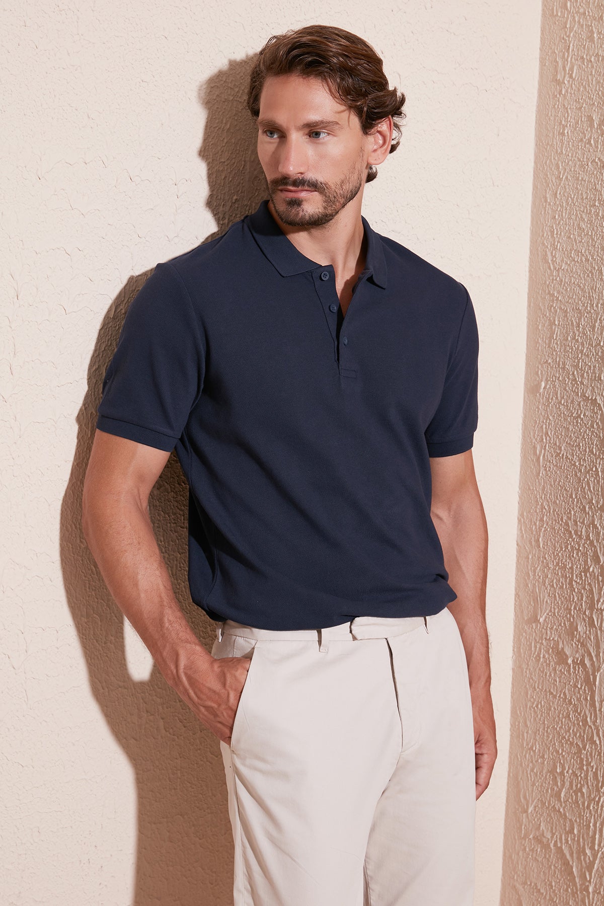 Buratti % 100 Pamuk Regular Fit Düğmeli Erkek Polo Yaka T Shirt 5902127 LACİVERT