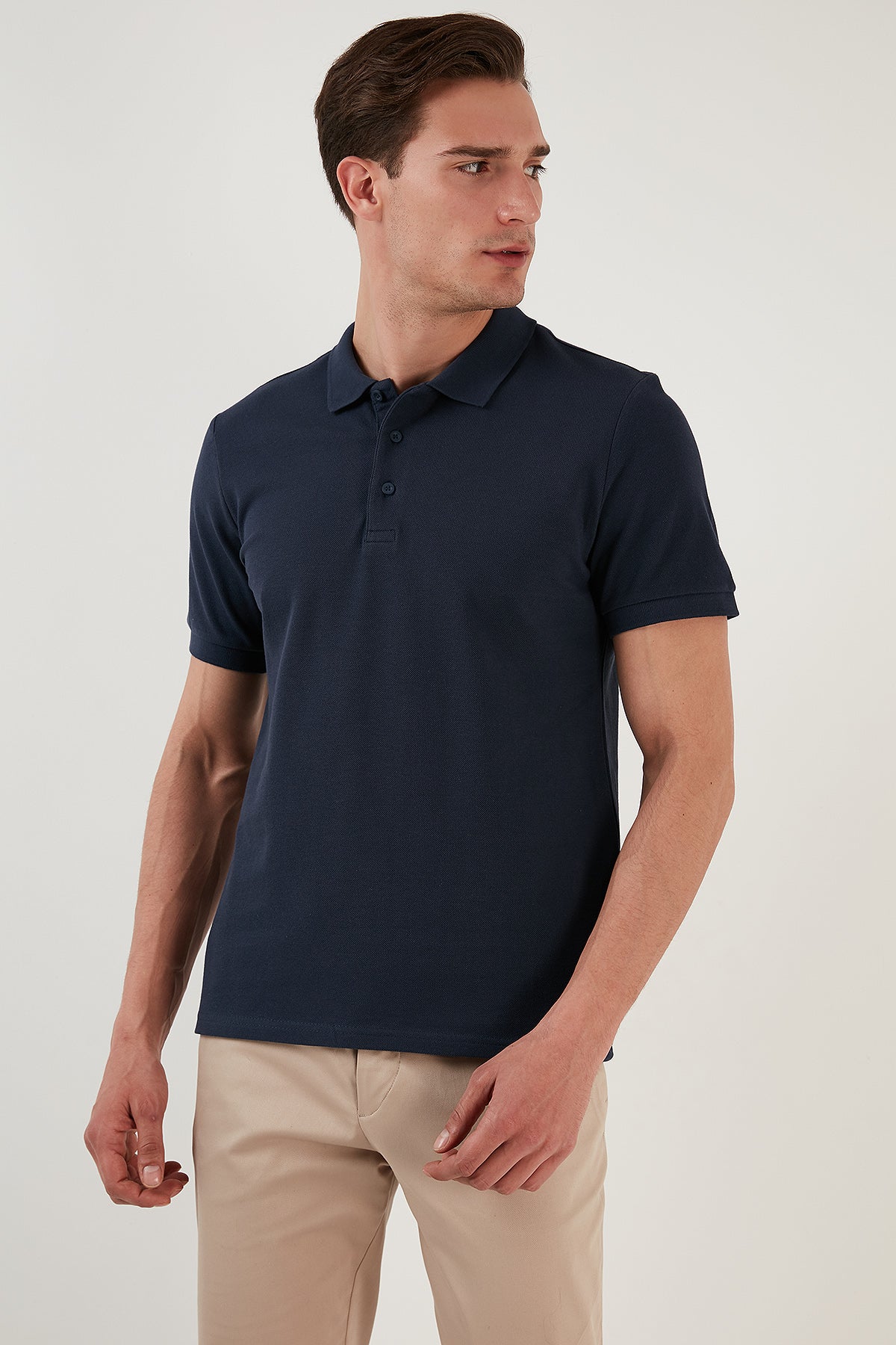 Buratti % 100 Pamuk Düğmeli Regular Fit Erkek Polo T Shirt 5902127 İNDİGO