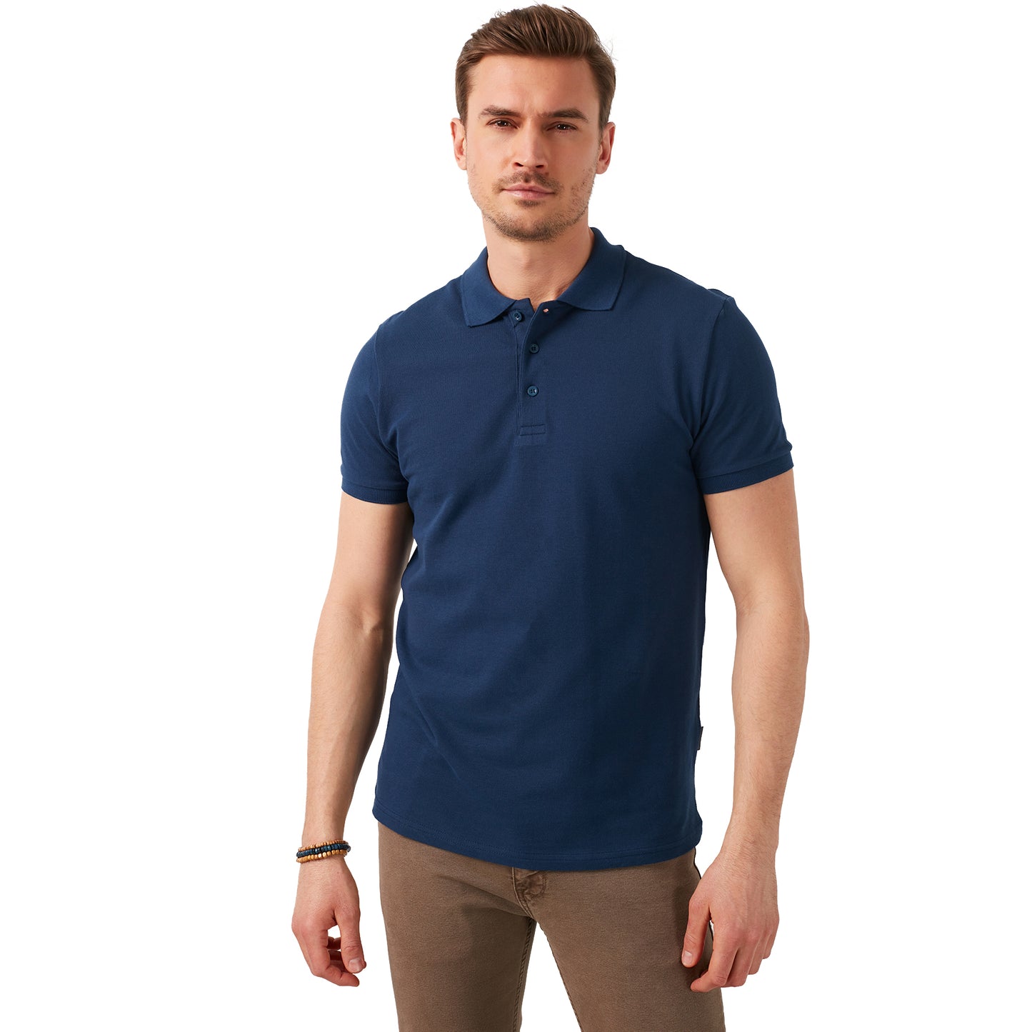 Buratti % 100 Pamuk Düğmeli Regular Fit Erkek Polo T Shirt 5902127 İNDİGO