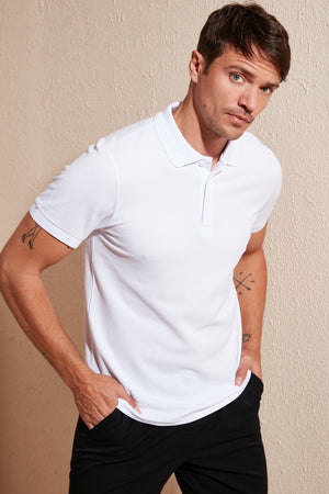 Buratti % 100 Pamuk Düğmeli Regular Fit Erkek Polo T Shirt 5902127 BEYAZ