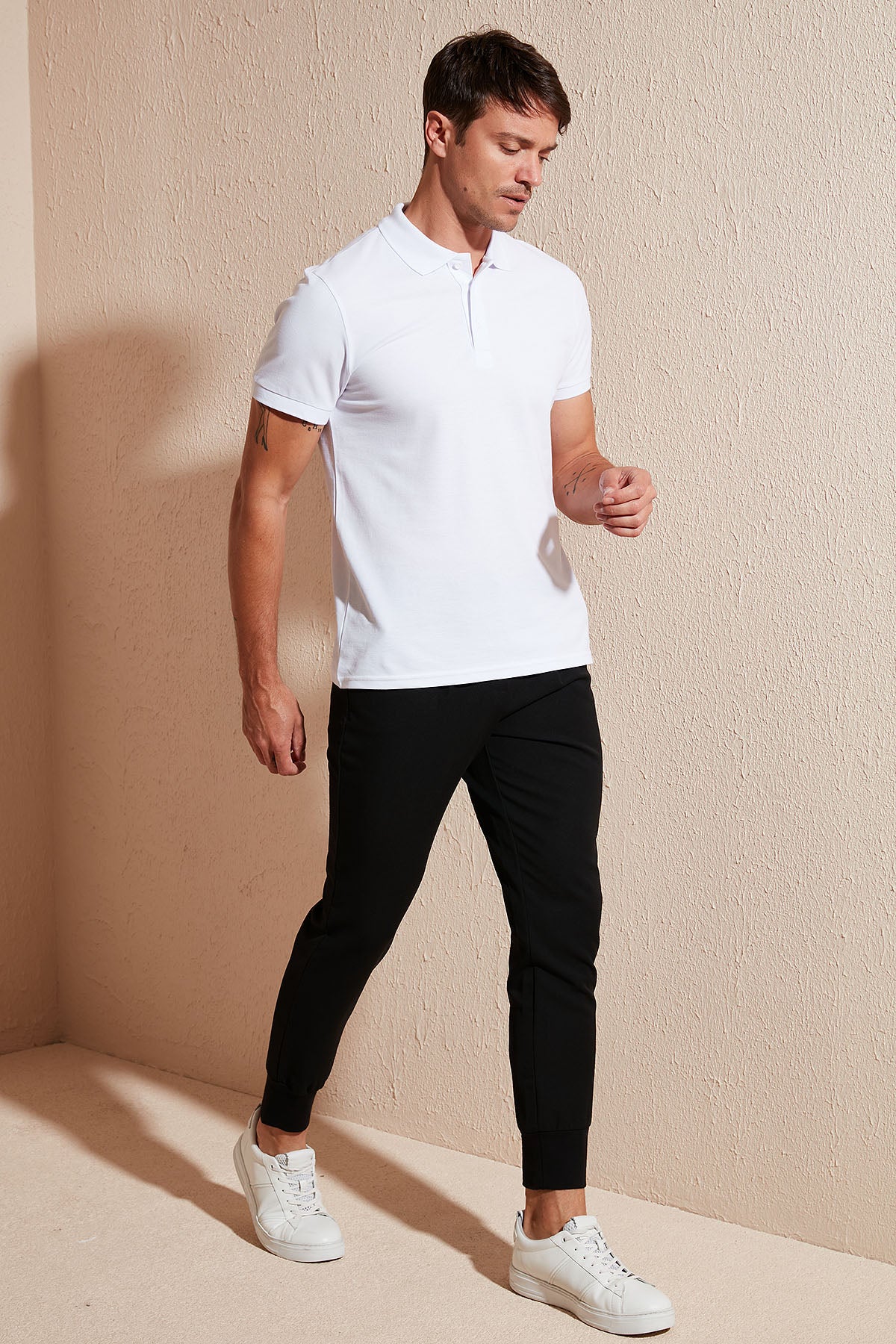 Buratti % 100 Pamuk Düğmeli Regular Fit Erkek Polo T Shirt 5902127 BEYAZ