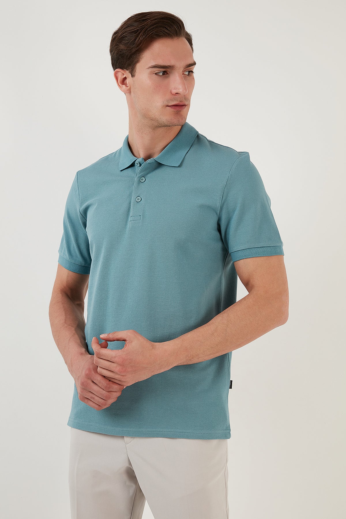 Buratti % 100 Pamuk Düğmeli Regular Fit Erkek Polo T Shirt 5902127 MAVİ