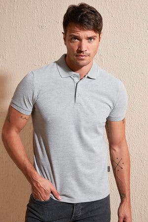 Buratti % 100 Pamuk Regular Fit Düğmeli Erkek Polo Yaka T Shirt 5902127 GRİ MELANJ