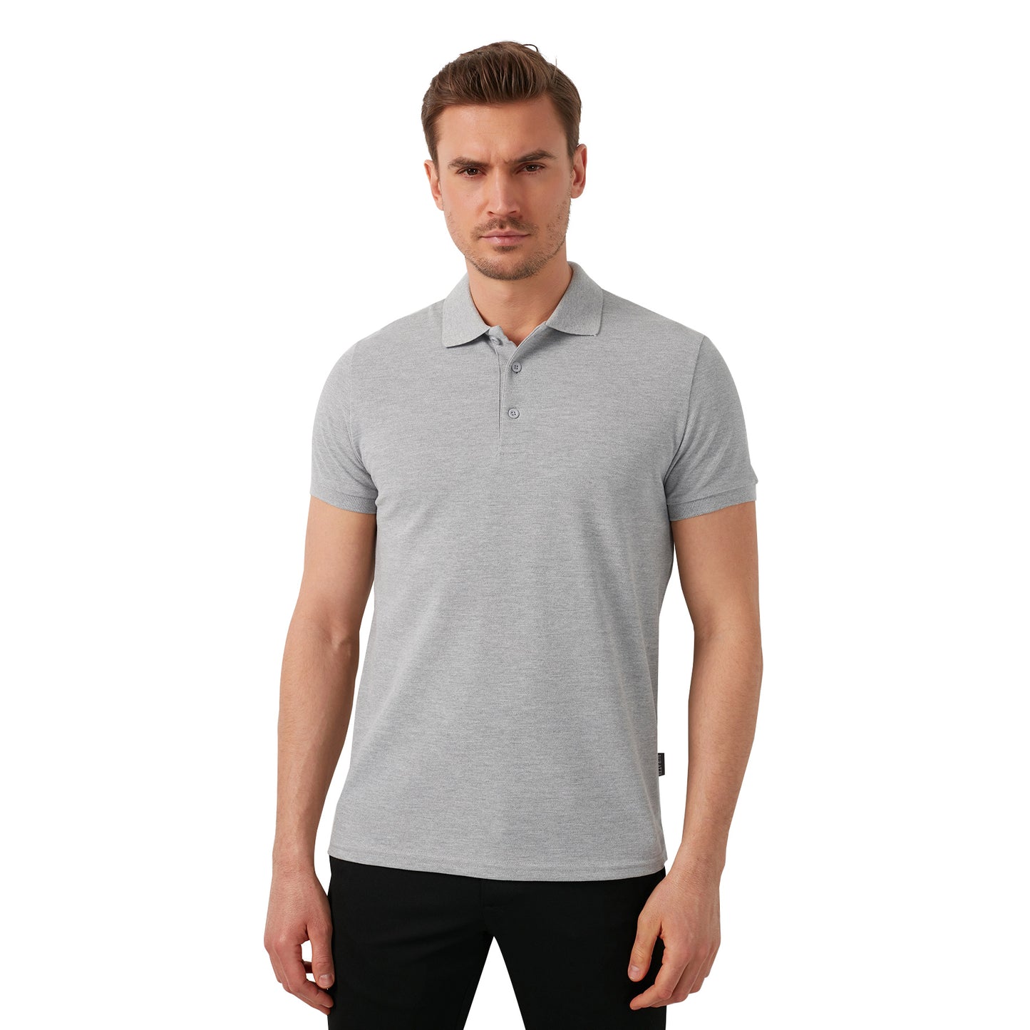 Buratti % 100 Pamuk Regular Fit Düğmeli Erkek Polo Yaka T Shirt 5902127 GRİ MELANJ