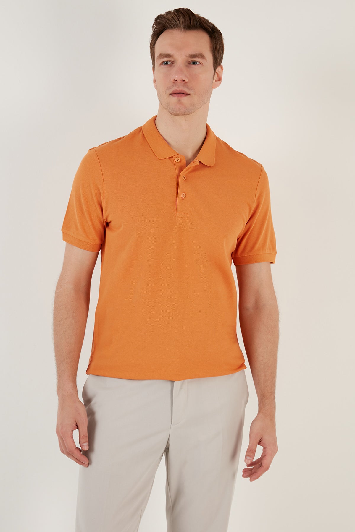 Buratti % 100 Pamuk Regular Fit Düğmeli Erkek Polo Yaka T Shirt 5902127 HARDAL