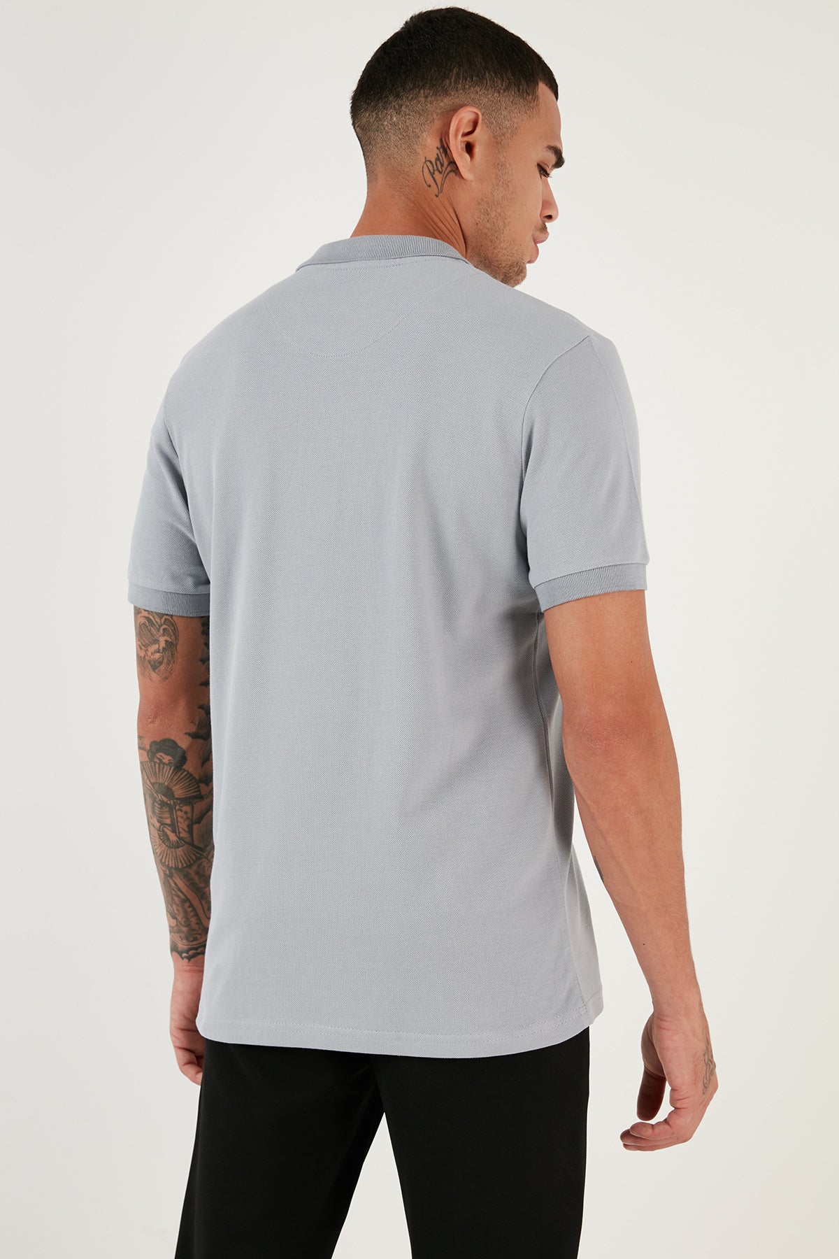 Buratti % 100 Pamuk Düğmeli Regular Fit Erkek Polo T Shirt 5902127 AÇIK GRİ