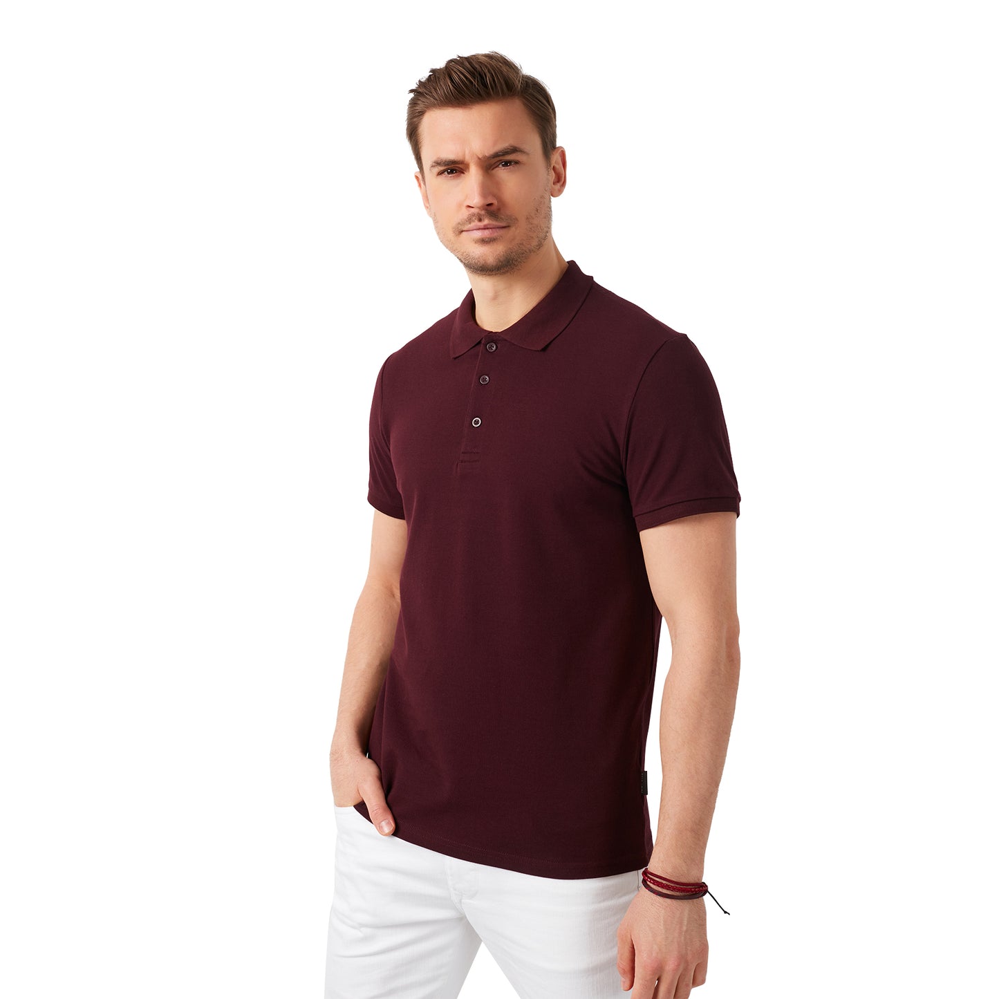 Buratti % 100 Pamuk Düğmeli Regular Fit Erkek Polo T Shirt 5902127 VİŞNE